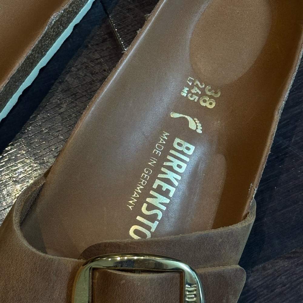 Birkenstock Madrid Big Buckle Slides - Cognac - Picture 3 of 3